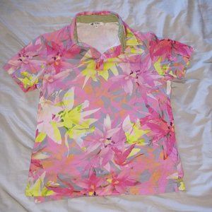 Mr. Turk - Pink Floral Flower Polo
